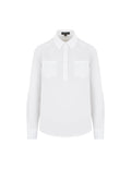 MARYLING Collar Long Sleeve 100% Cotton White Blouse
