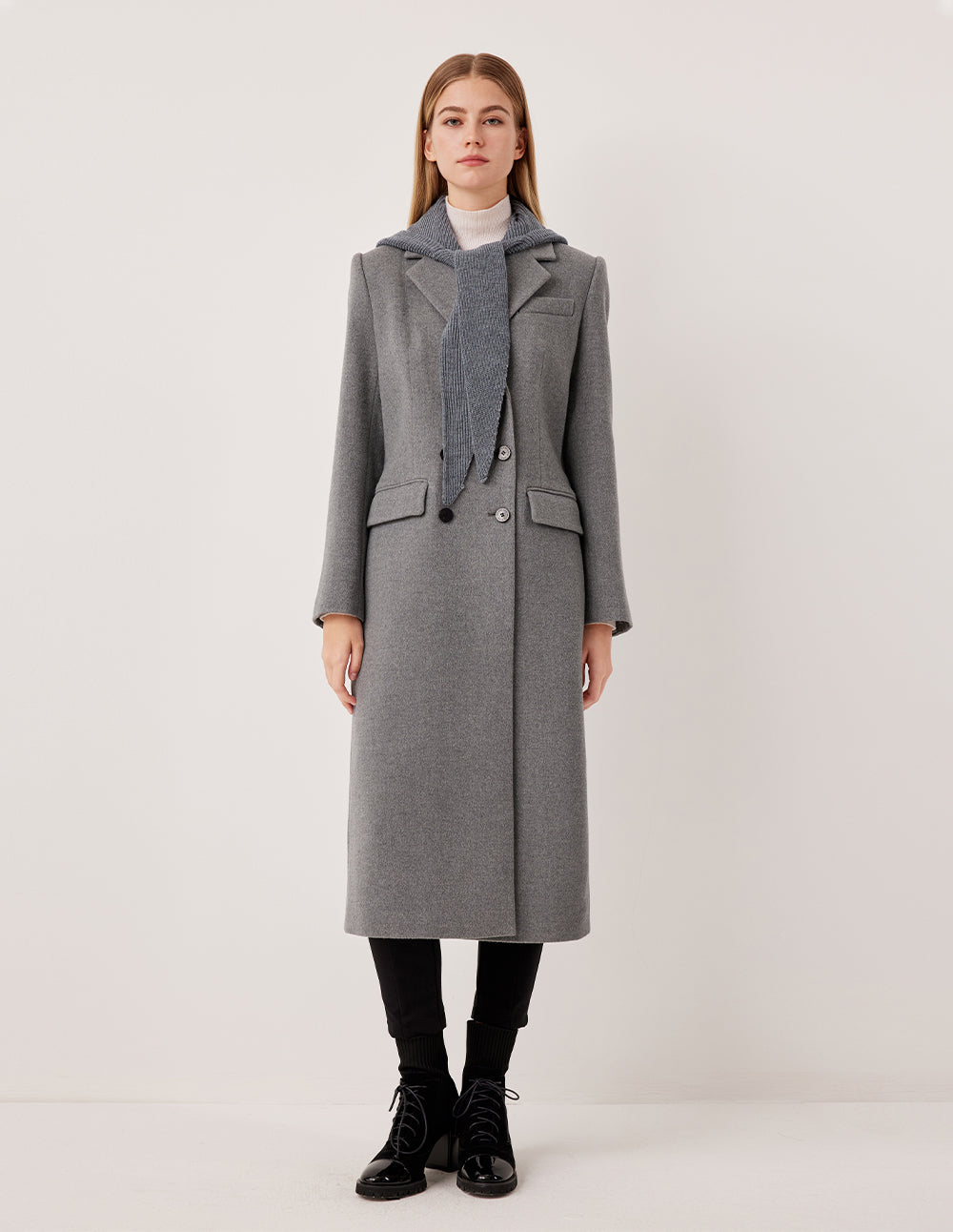 MARYLING Wool Knit Hooded Cape Shawl