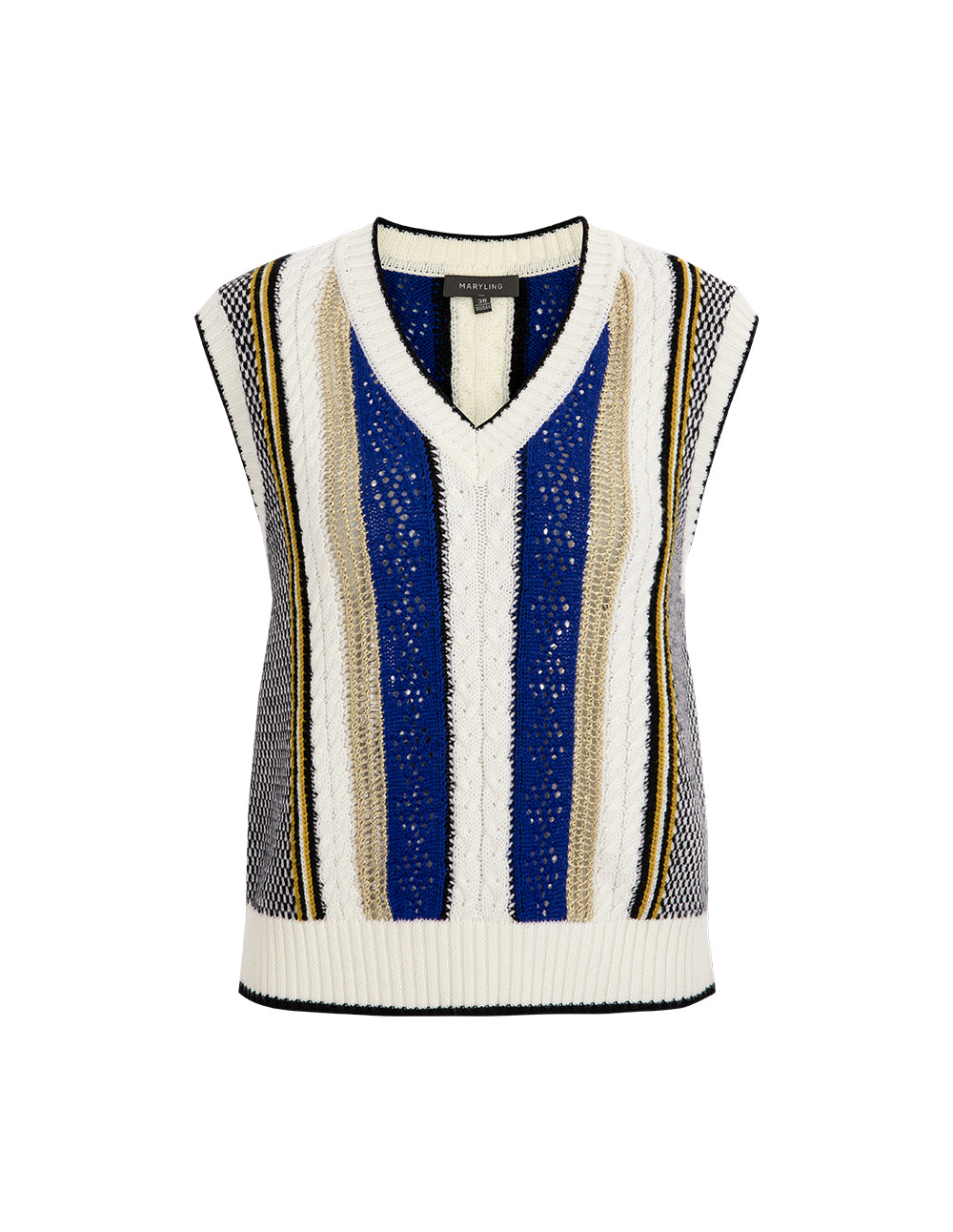 MARYLING Desert Snow Shadow V-Neck Wool Knitted Vest