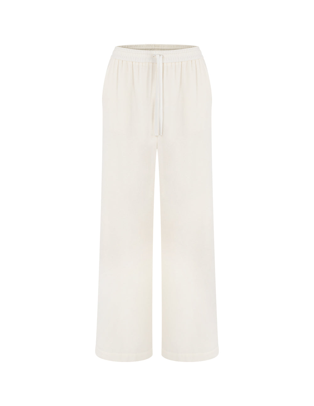 MARYLING Wide-Leg Straight Cut Wool Trousers