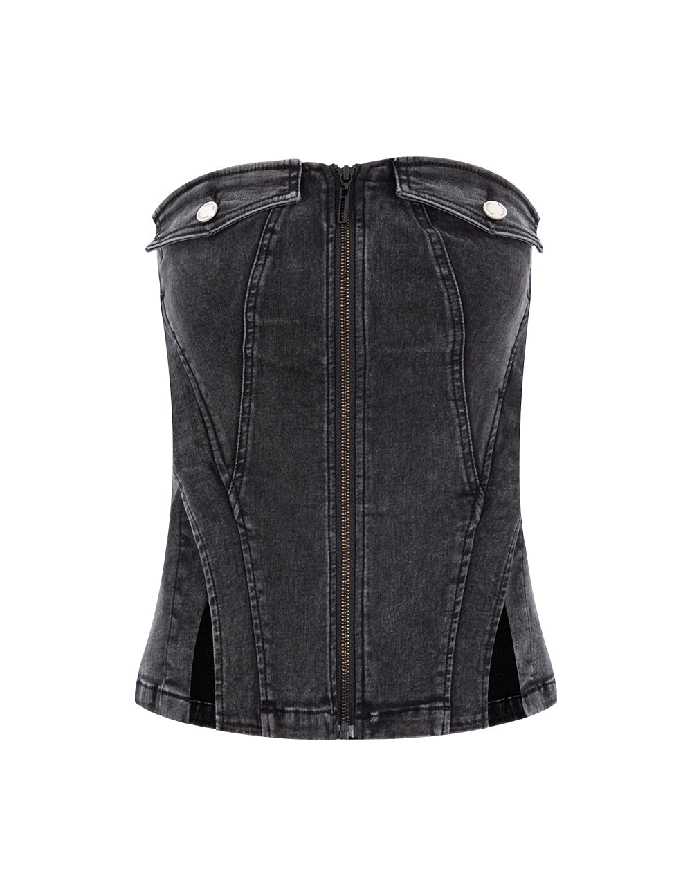 MARYLING Denim Wrap Top