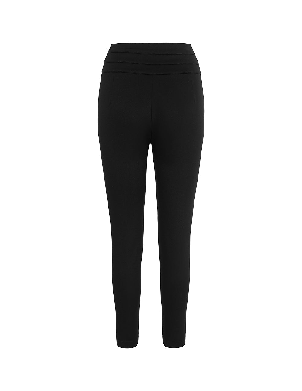 MARYLING High-Waisted Black Slim Fit Trousers