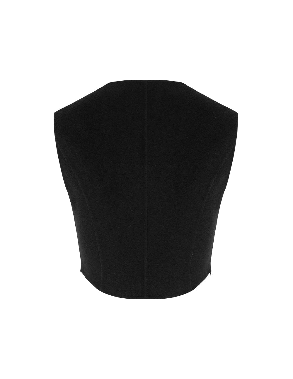 MARYLING Black Short V-Neck Curved Vest