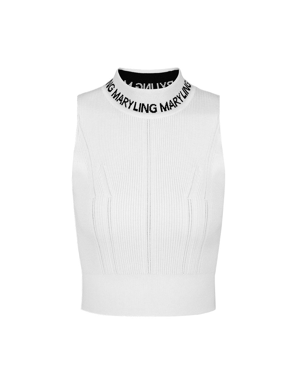 MARYLING White Turtleneck Knitted Vest