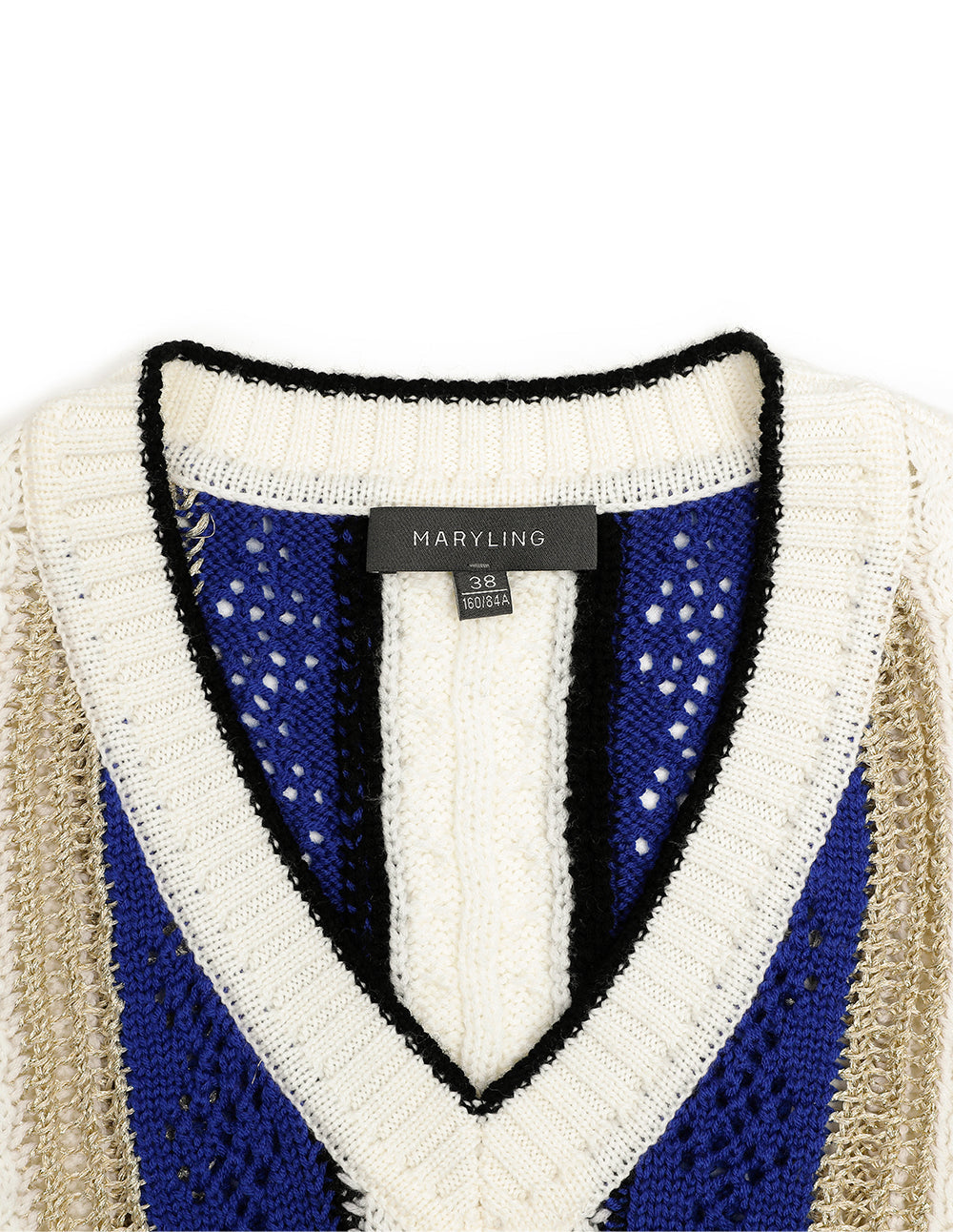 MARYLING Desert Snow Shadow V-Neck Wool Knitted Vest