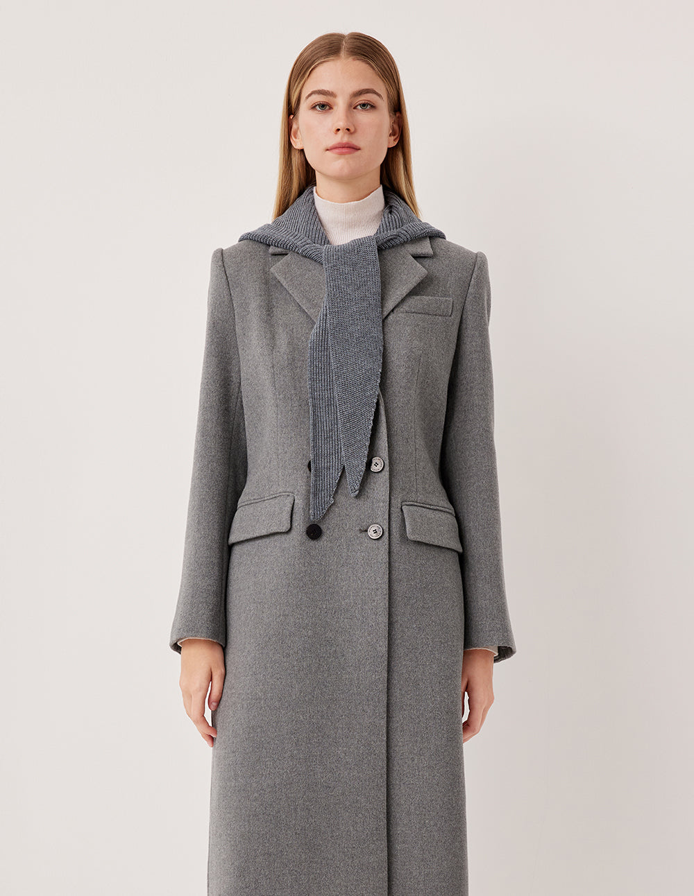 MARYLING Wool Knit Hooded Cape Shawl