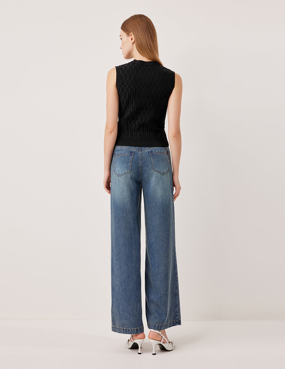 MARYLING Vintage Plaid V-Neck Sleeveless Knit Vest