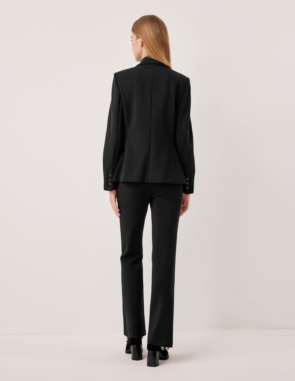 MARYLING Black Straight Leg Long Trousers