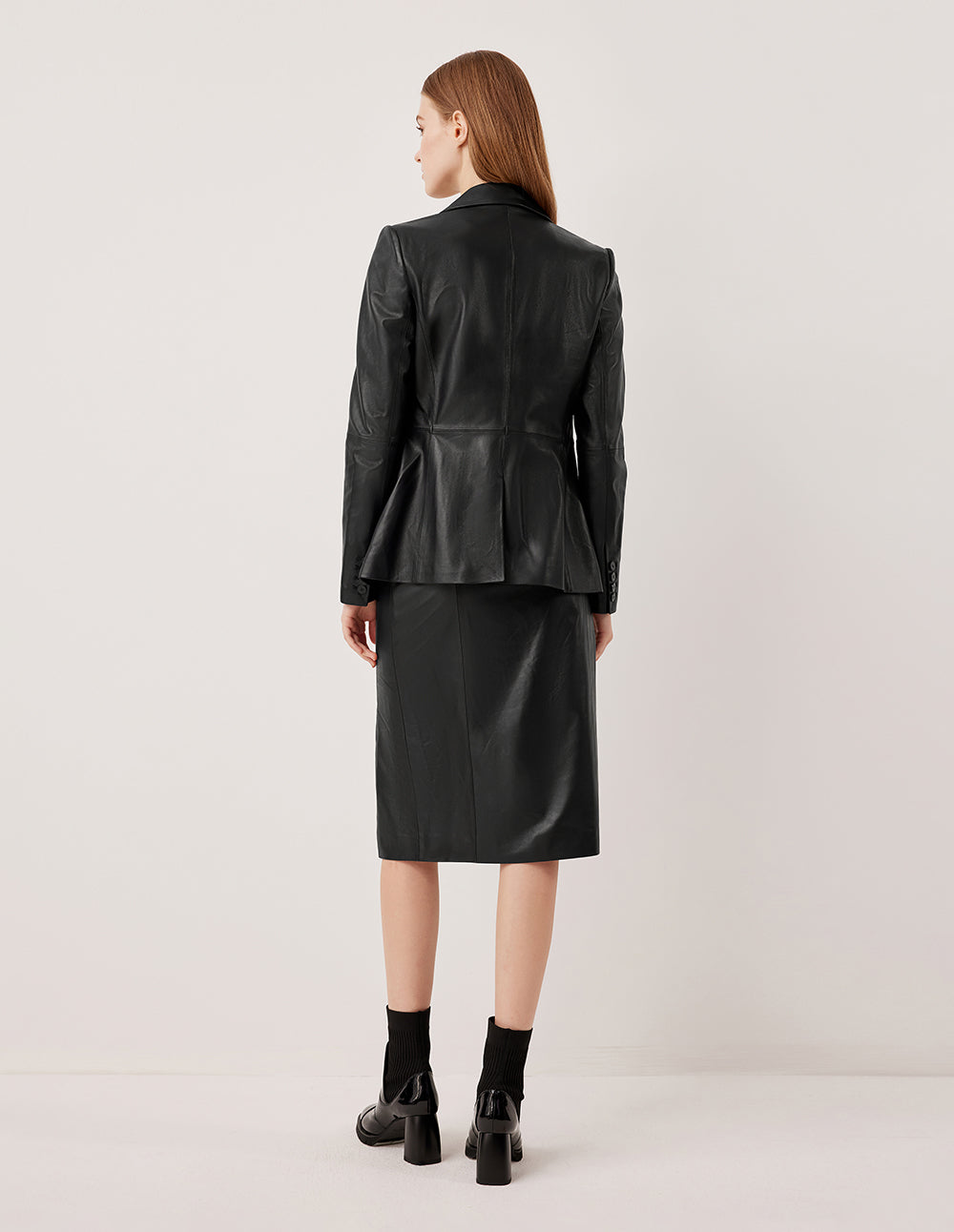 MARYLING Knee-Length Leather Straight Skirt