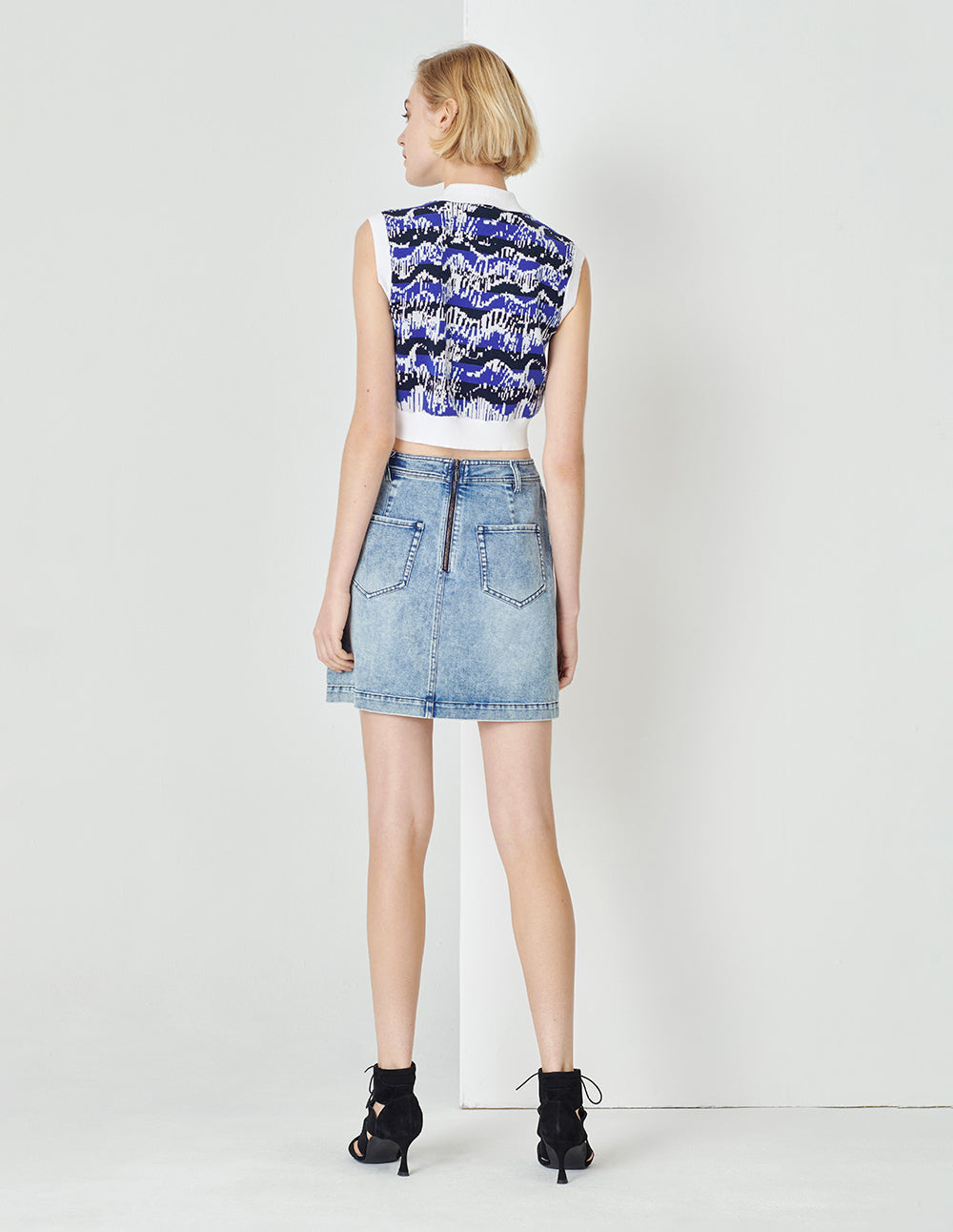 MARYLING Night Shore Lapel Cropped Vest