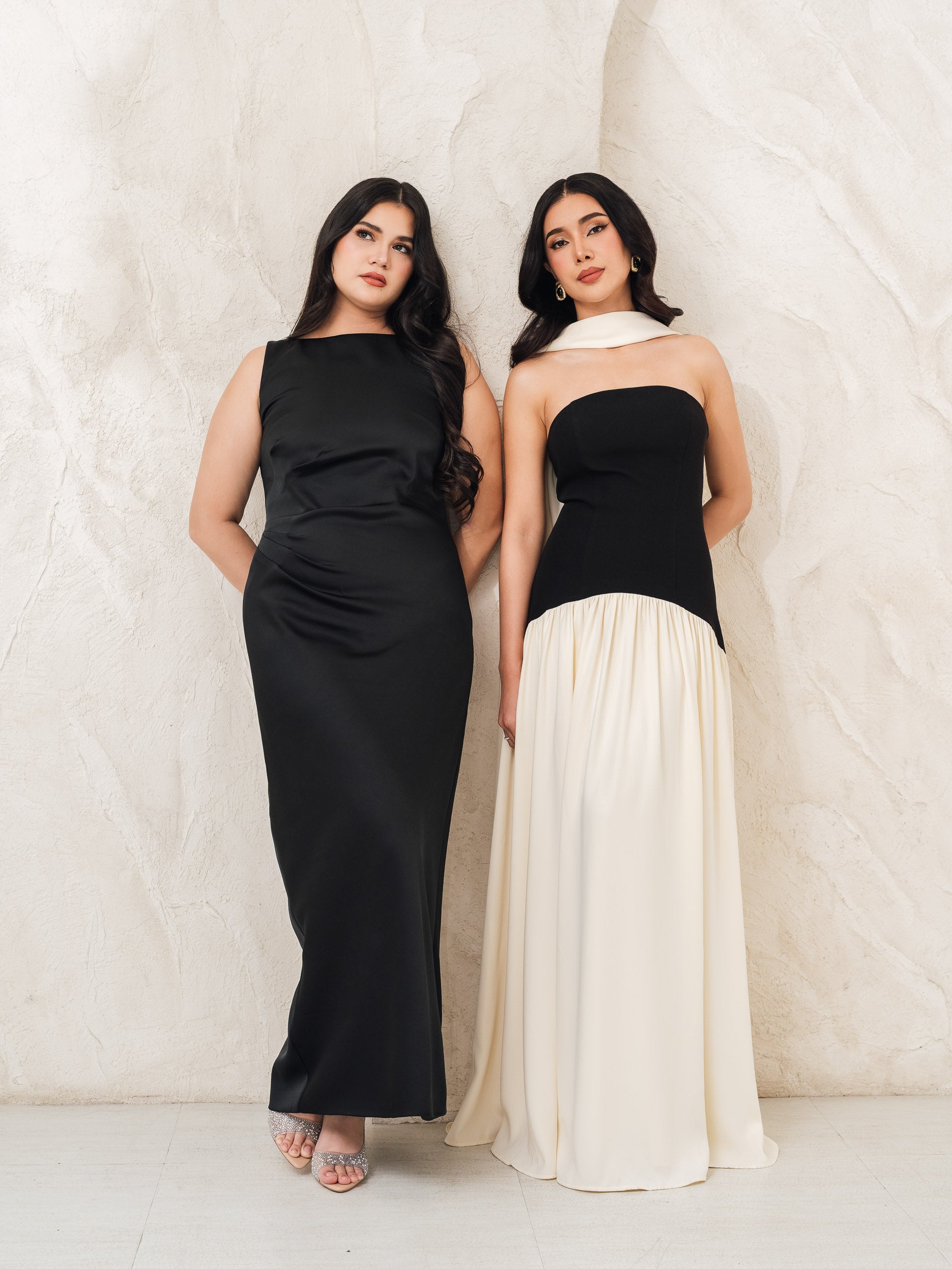 Isabella Flowy Tube Top Dress with Detachable Shawl