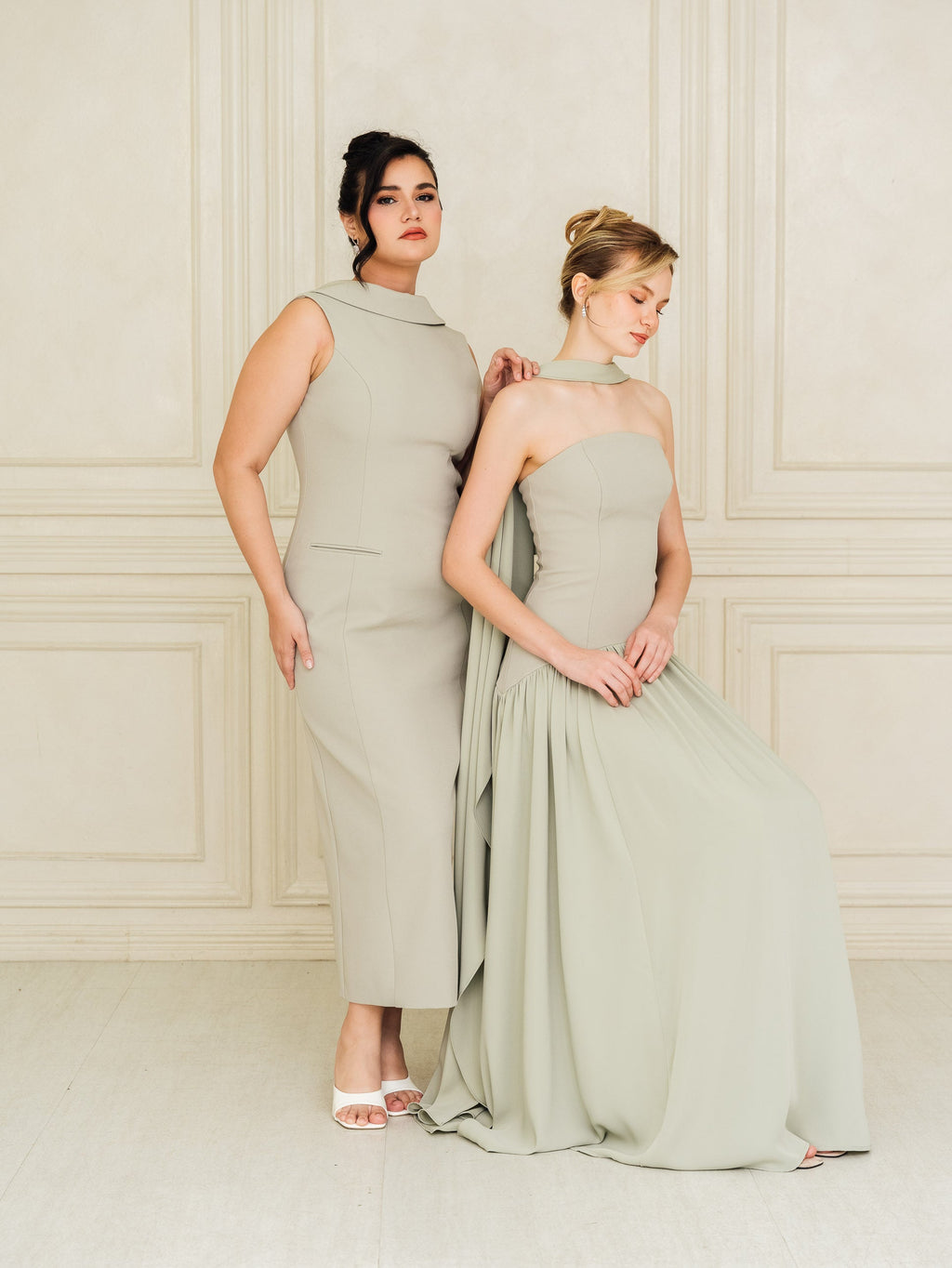 Isabella Flowy Tube Top Dress with Detachable Shawl