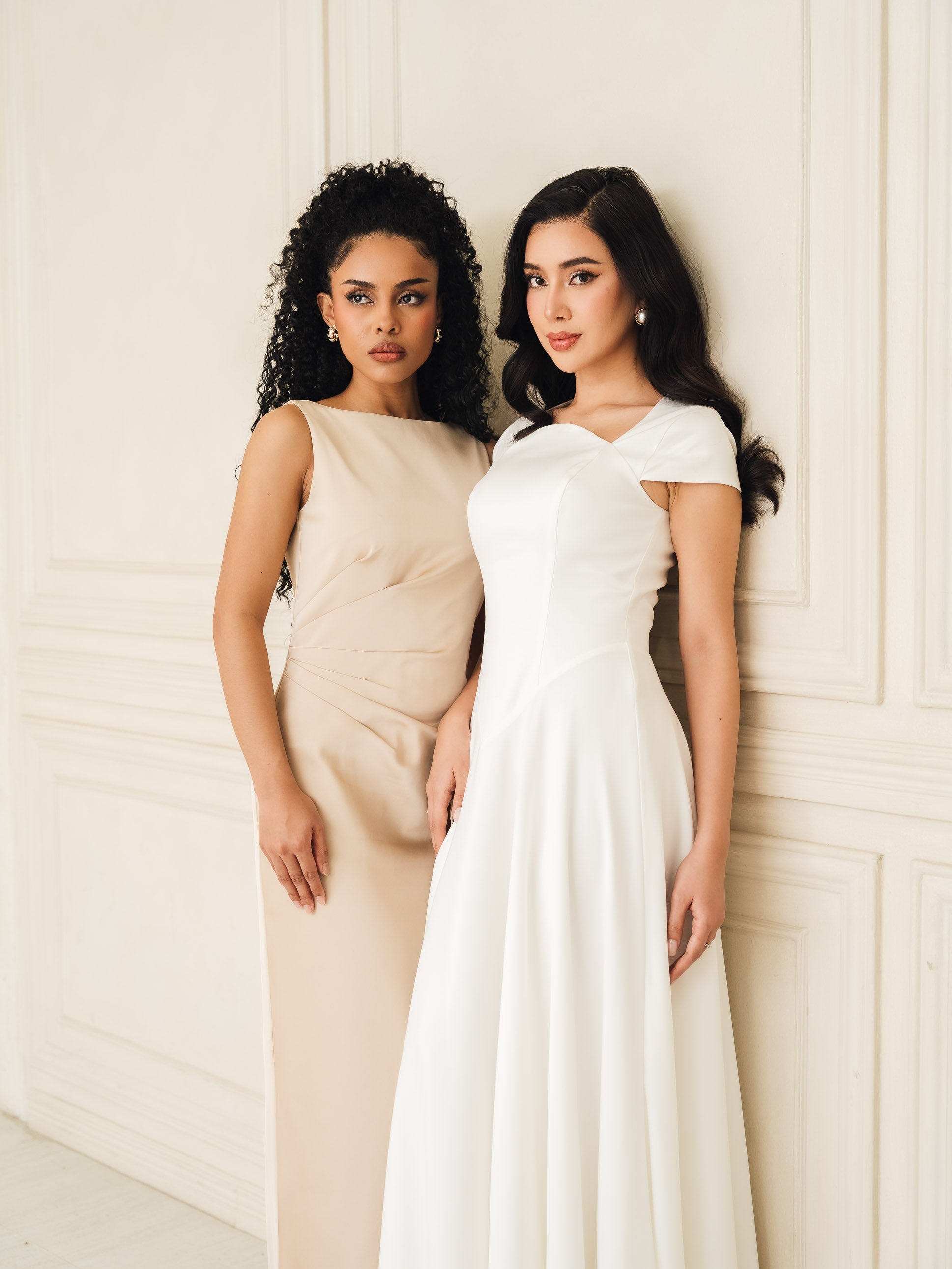 Aurora Ivory Capsleeve Flowy Maxi Dress