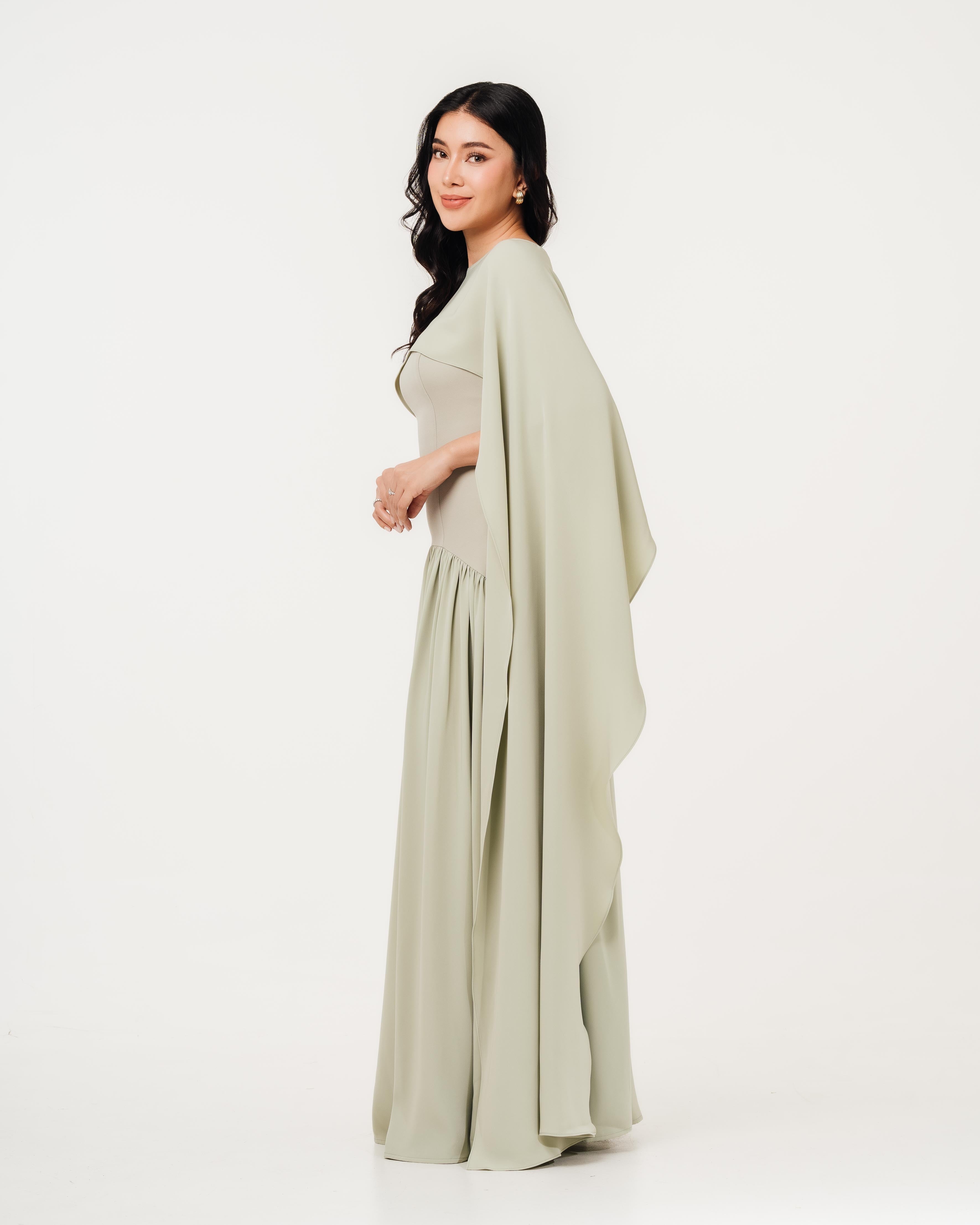 Isabella Flowy Tube Top Dress with Detachable Shawl