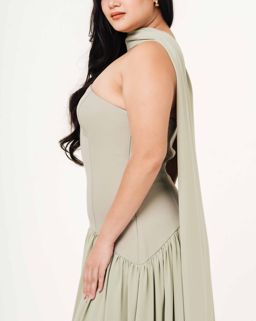 Isabella Flowy Tube Top Dress with Detachable Shawl