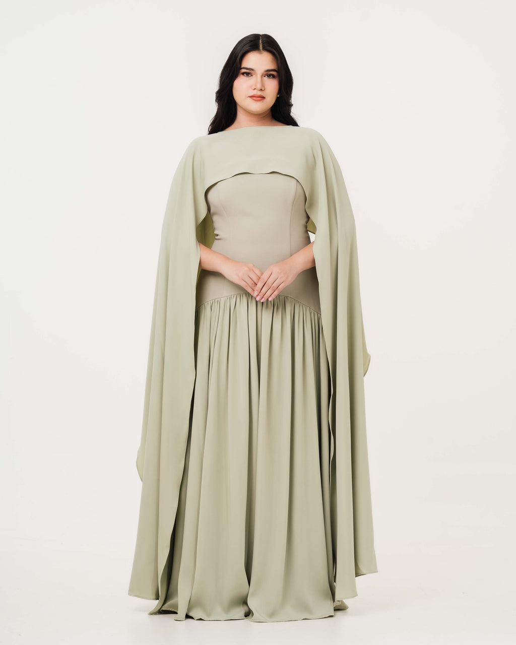 Isabella Flowy Tube Top Dress with Detachable Shawl