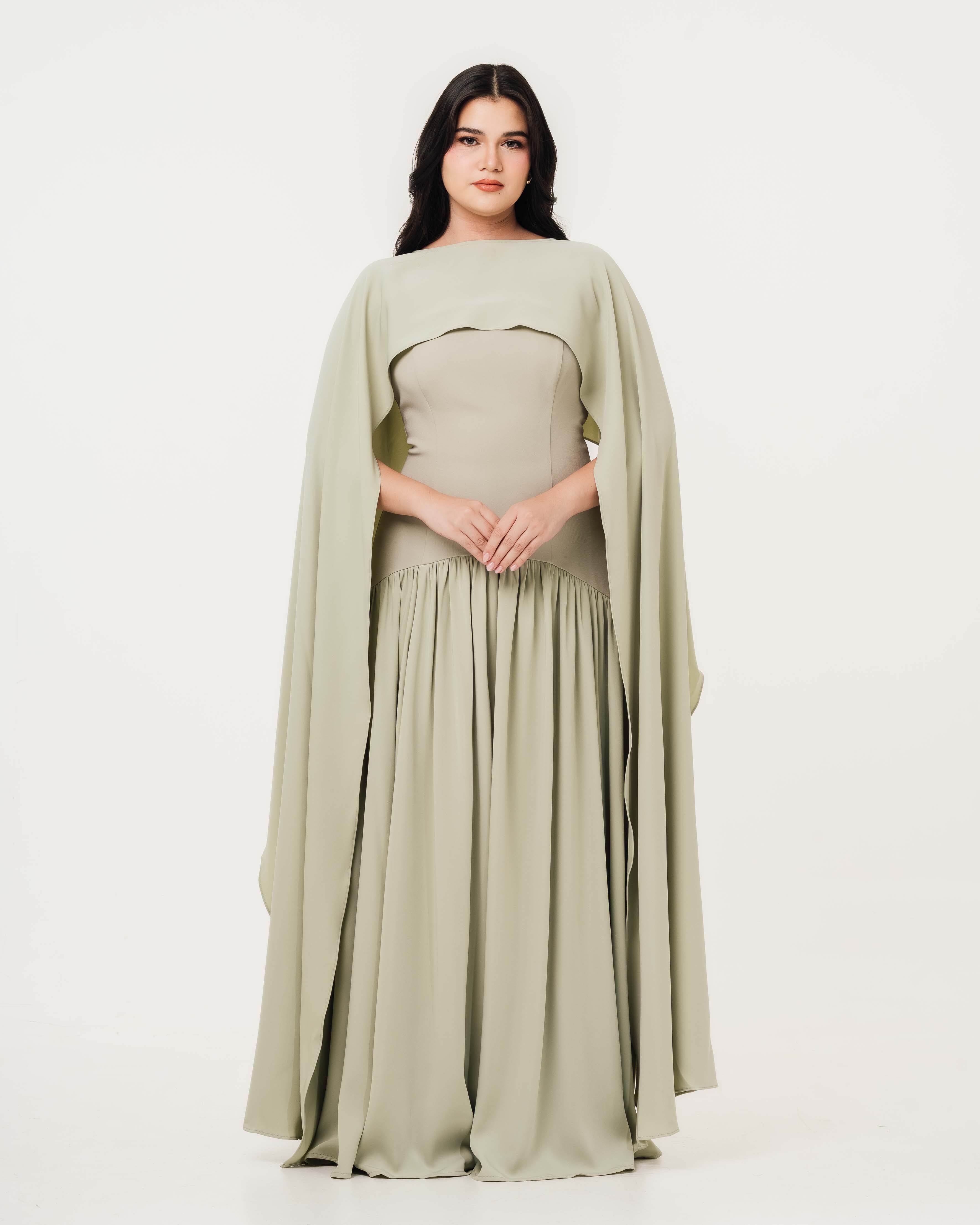 Isabella Flowy Tube Top Dress with Detachable Shawl