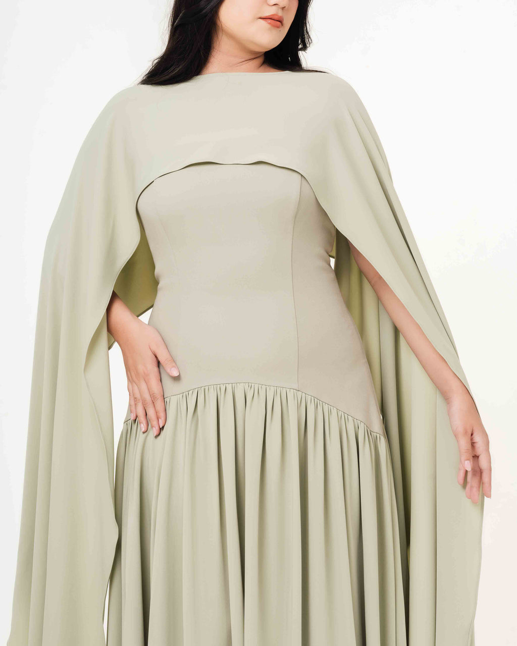 Isabella Flowy Tube Top Dress with Detachable Shawl