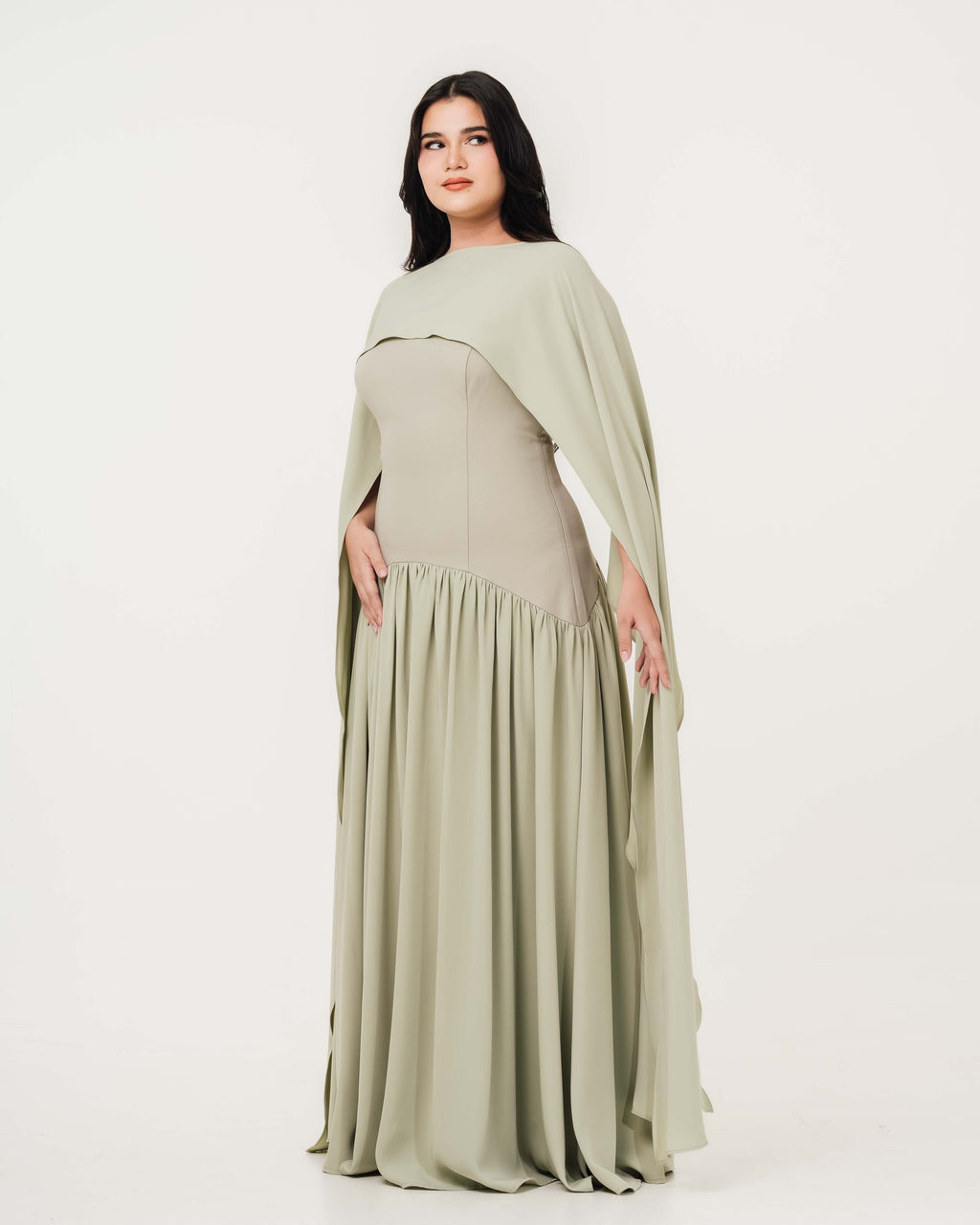 Isabella Flowy Tube Top Dress with Detachable Shawl