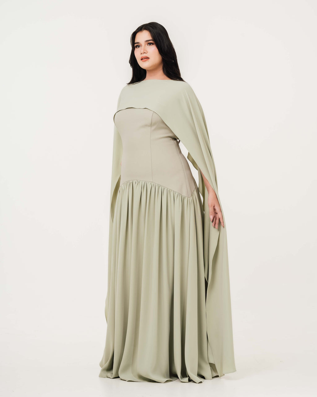 Isabella Flowy Tube Top Dress with Detachable Shawl