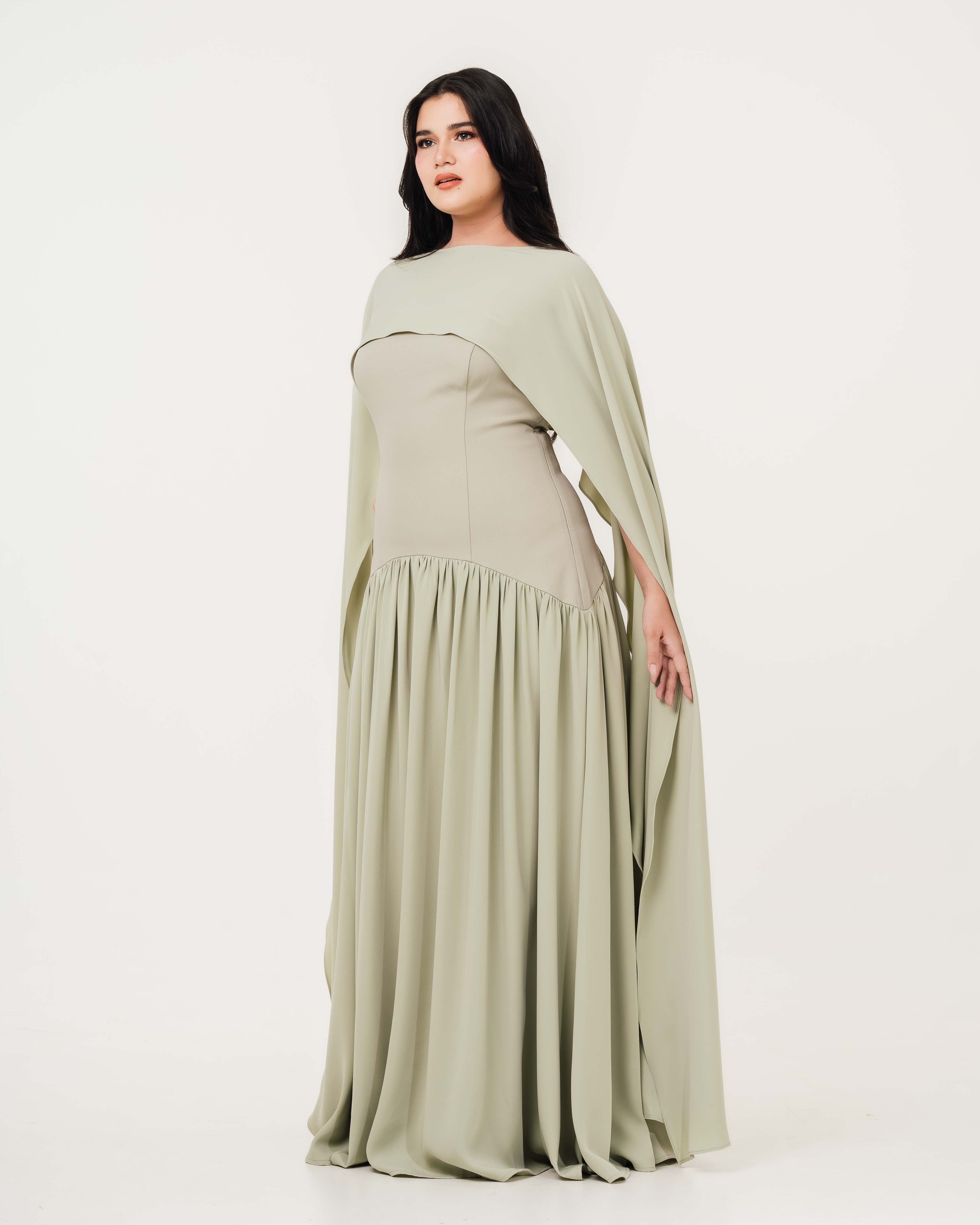 Isabella Flowy Tube Top Dress with Detachable Shawl