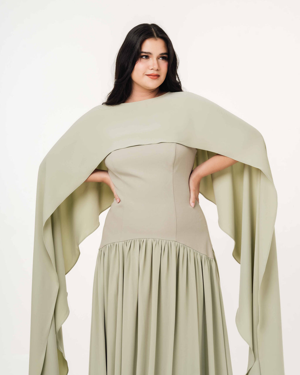 Isabella Flowy Tube Top Dress with Detachable Shawl