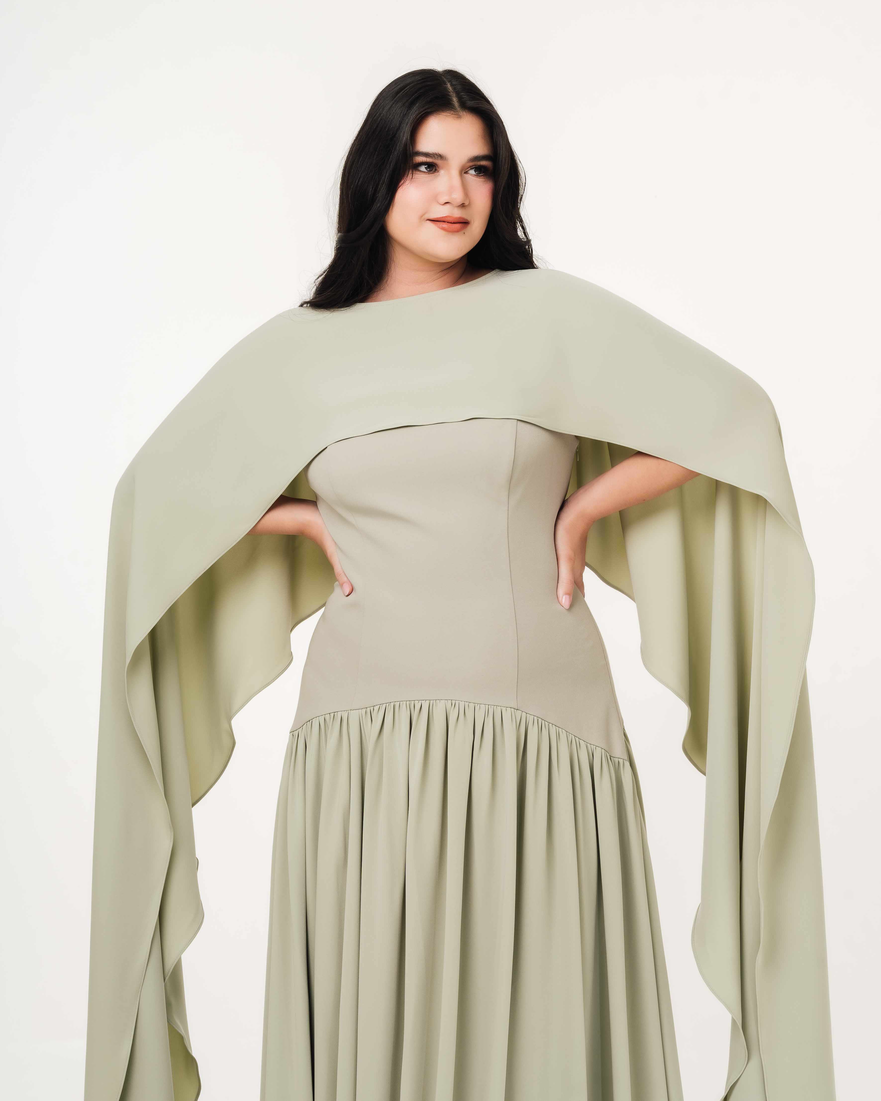 Isabella Flowy Tube Top Dress with Detachable Shawl