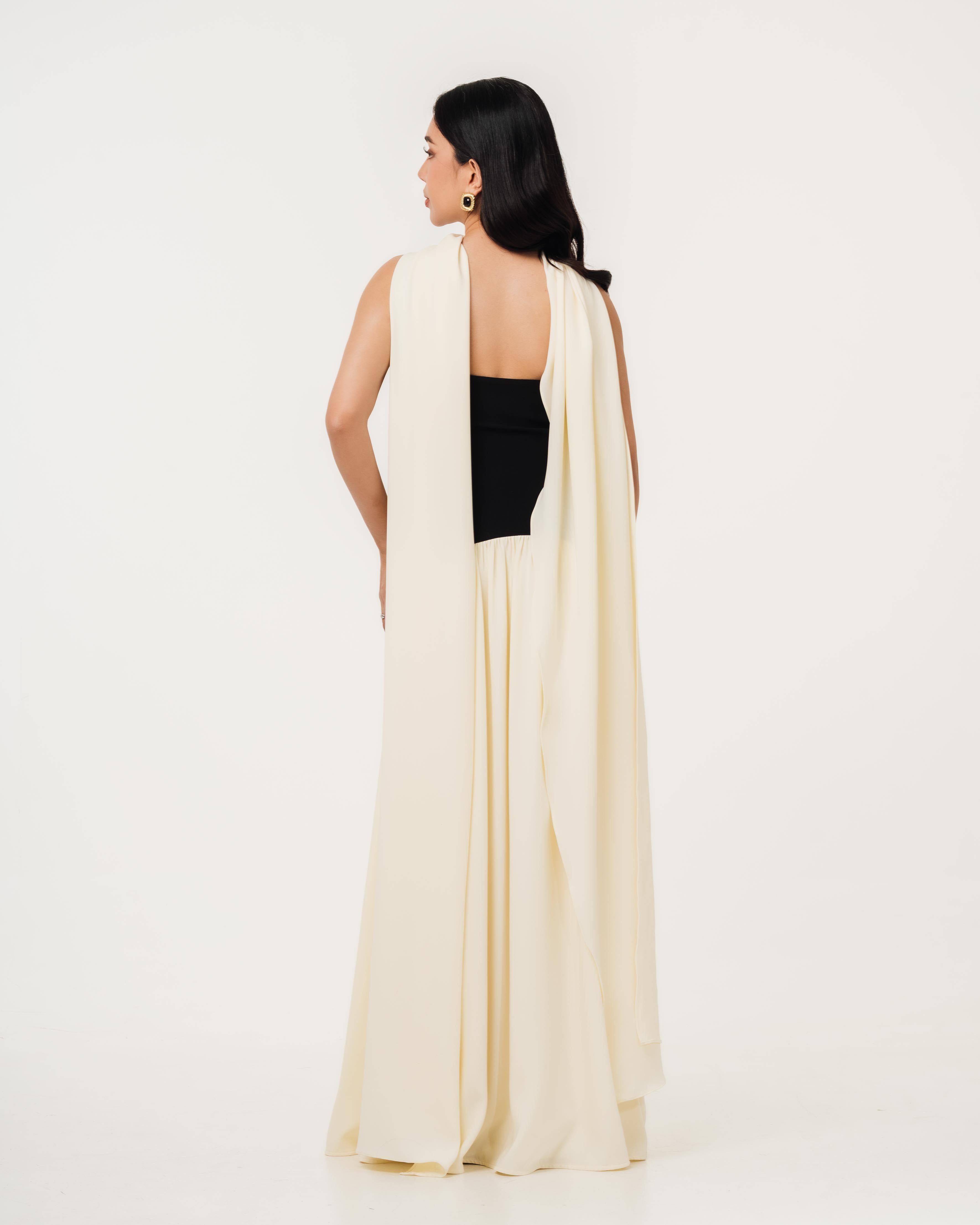 Isabella Flowy Tube Top Dress with Detachable Shawl