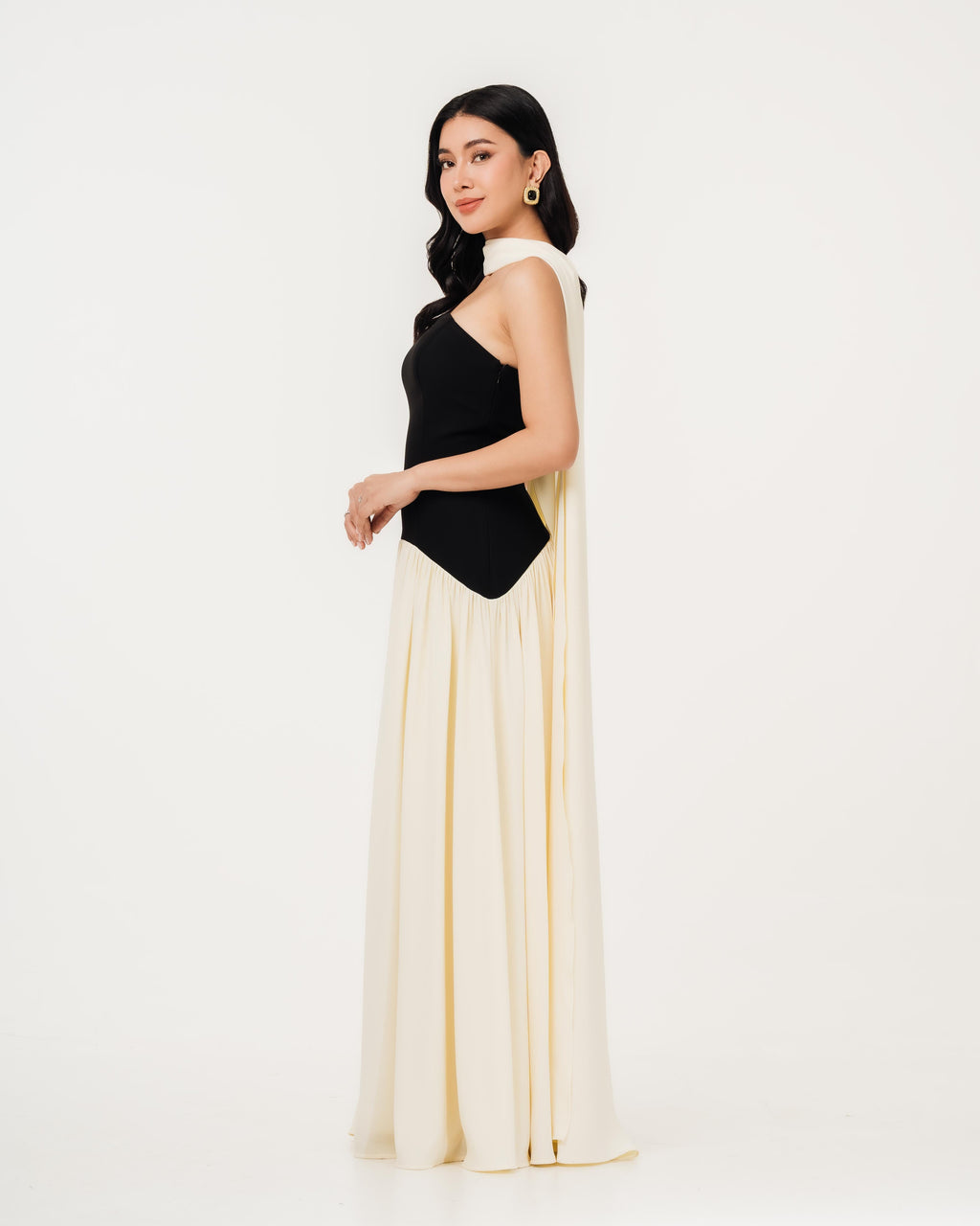 Isabella Flowy Tube Top Dress with Detachable Shawl