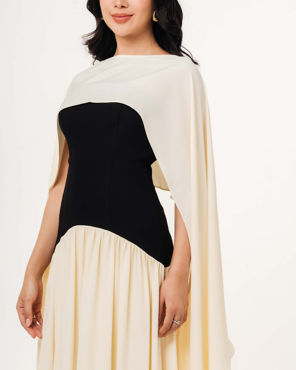 Isabella Flowy Tube Top Dress with Detachable Shawl