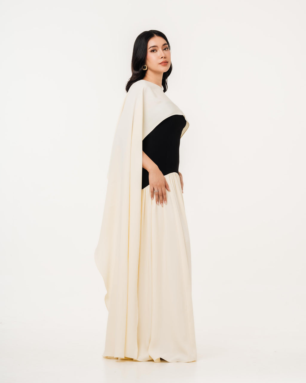 Isabella Flowy Tube Top Dress with Detachable Shawl