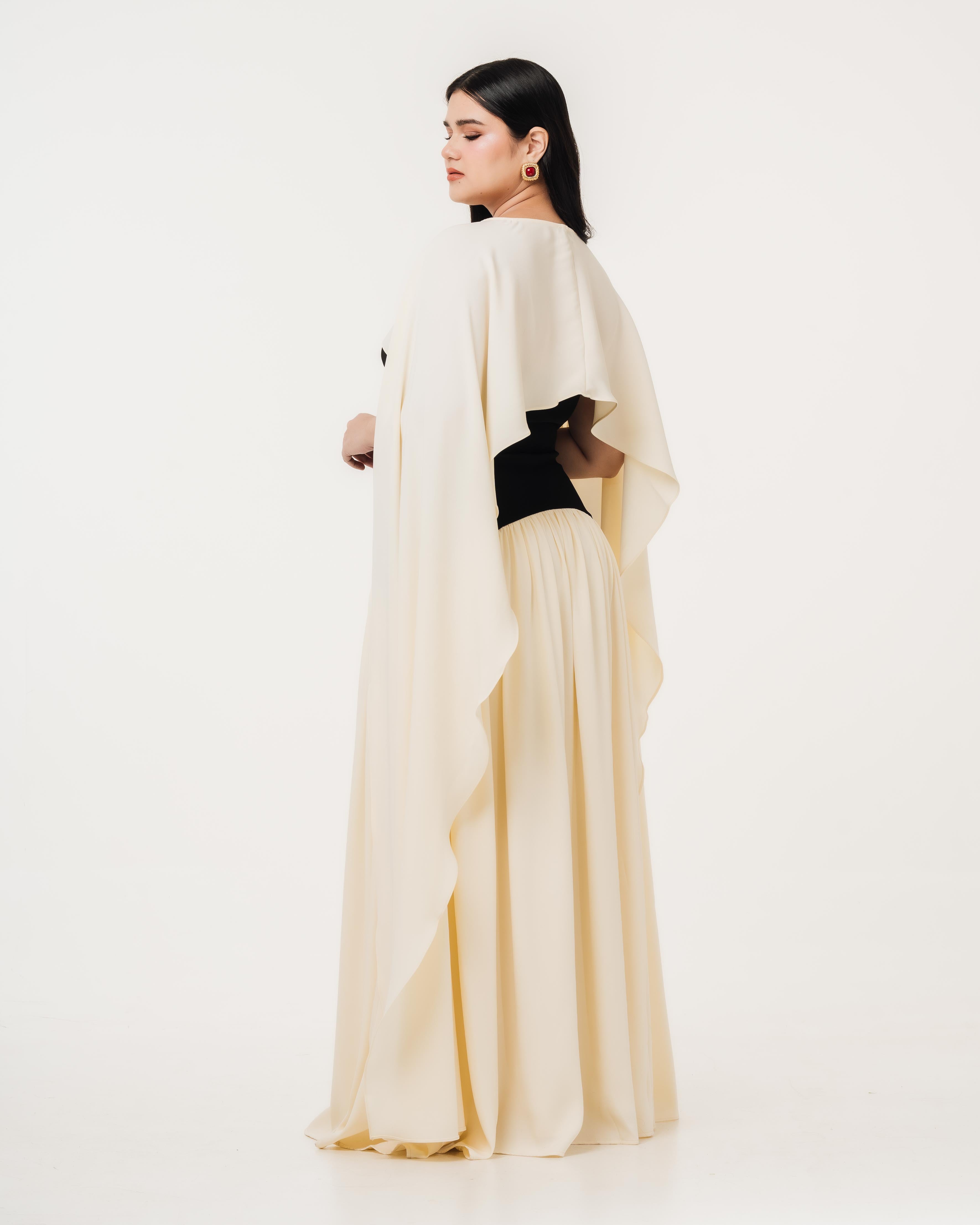 Isabella Flowy Tube Top Dress with Detachable Shawl