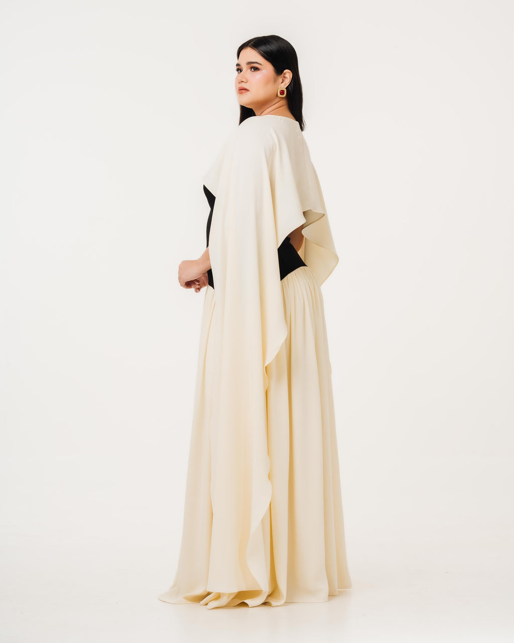 Isabella Flowy Tube Top Dress with Detachable Shawl