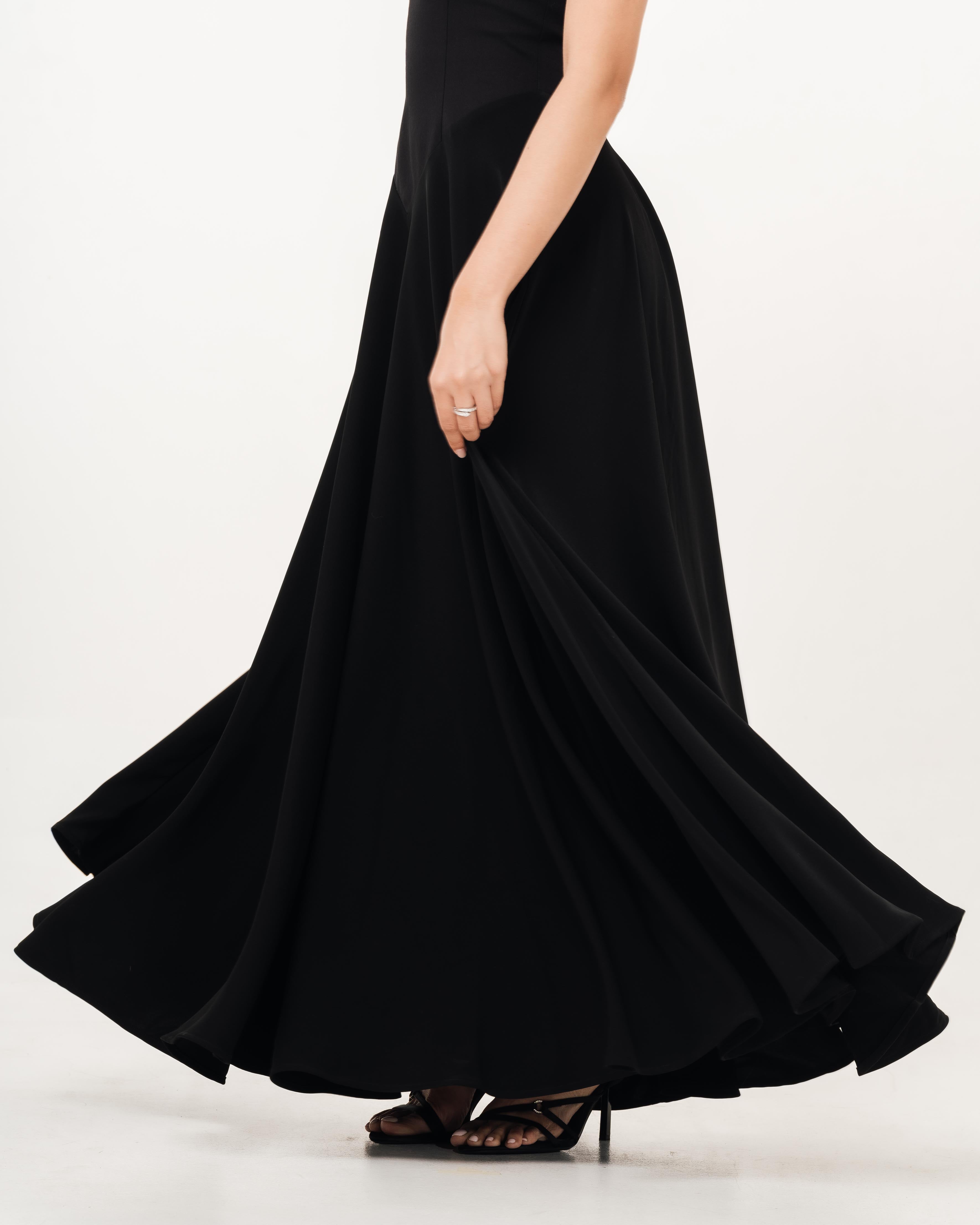 Aurora Ivory Capsleeve Flowy Maxi Dress