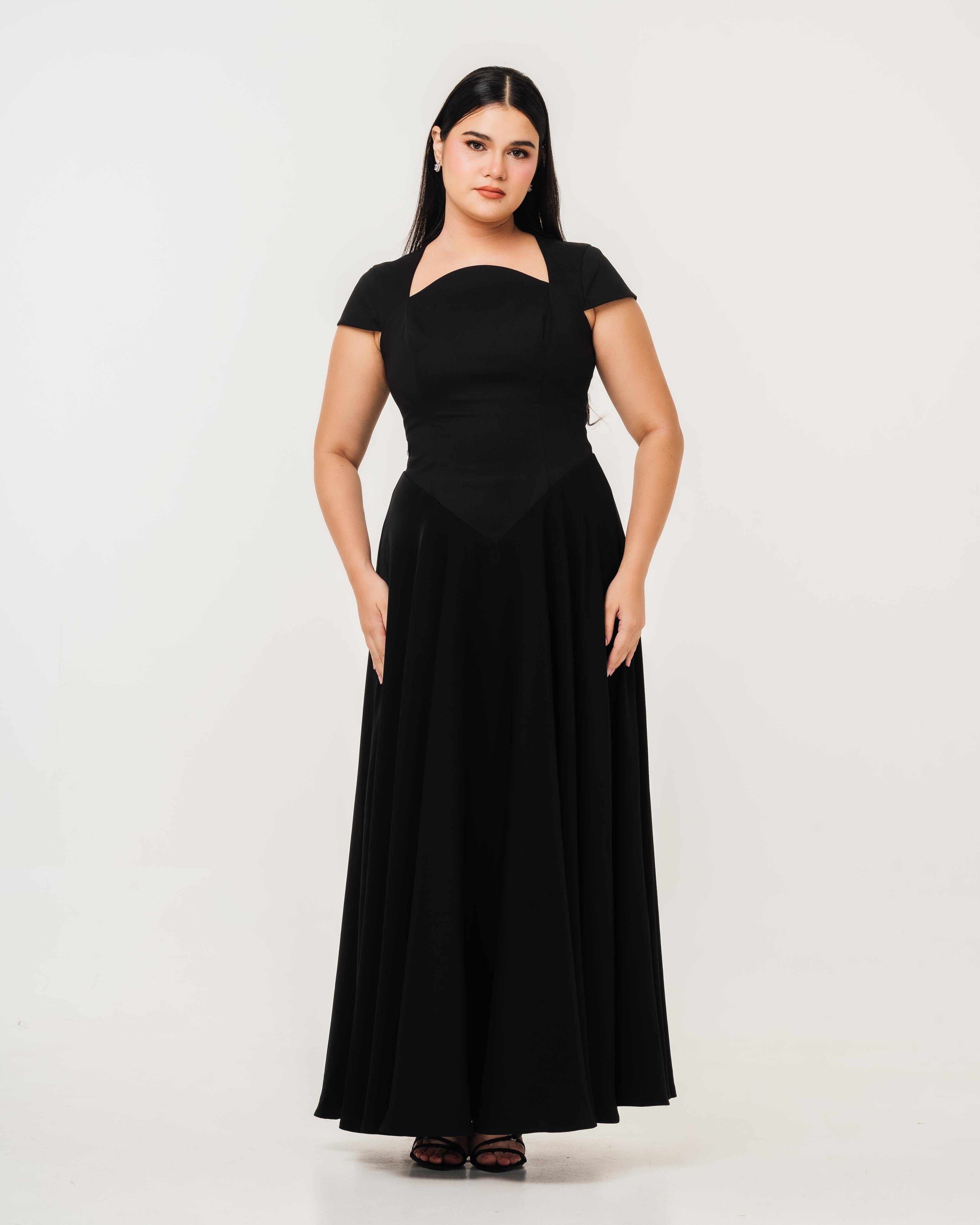 Aurora Ivory Capsleeve Flowy Maxi Dress