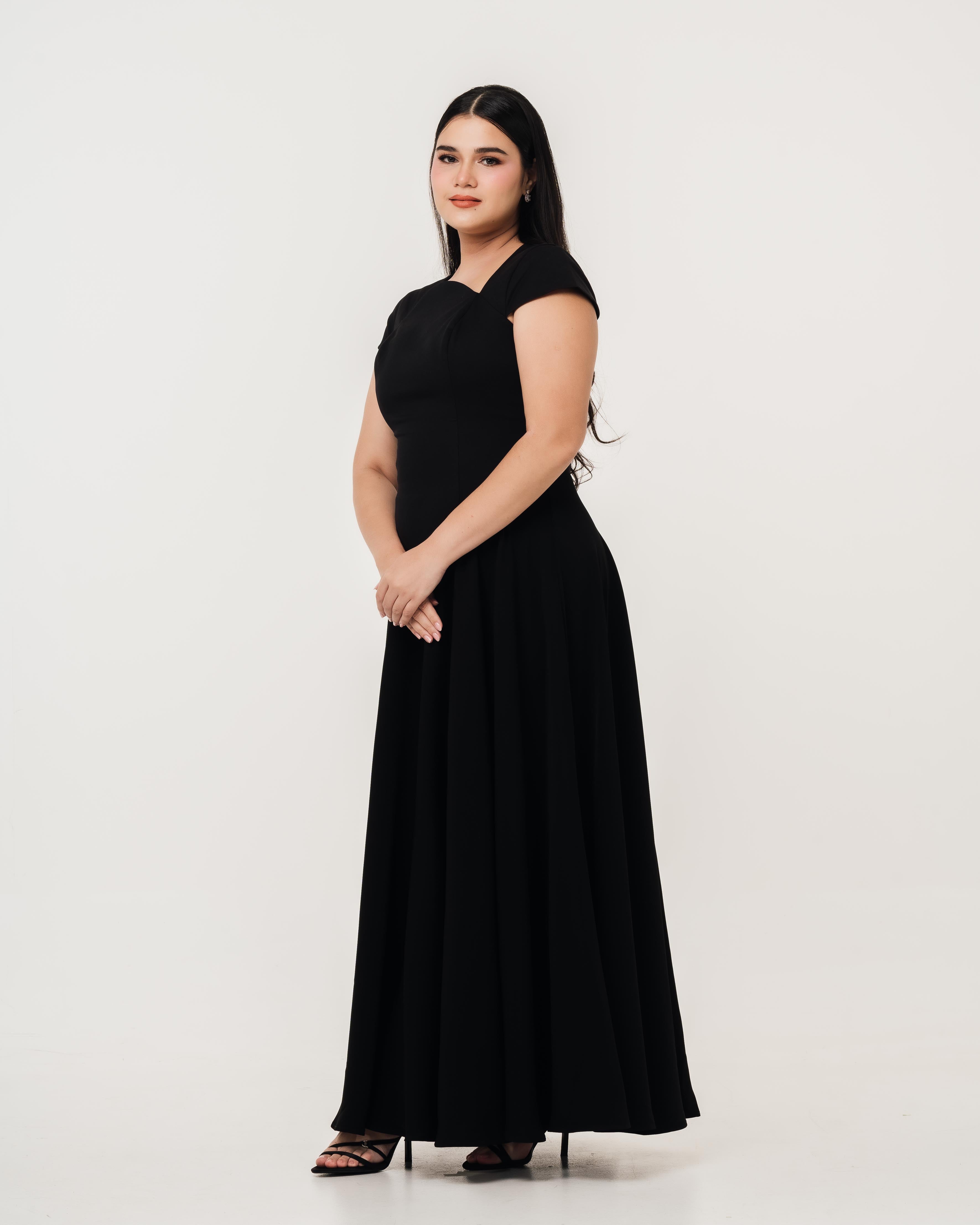 Aurora Ivory Capsleeve Flowy Maxi Dress