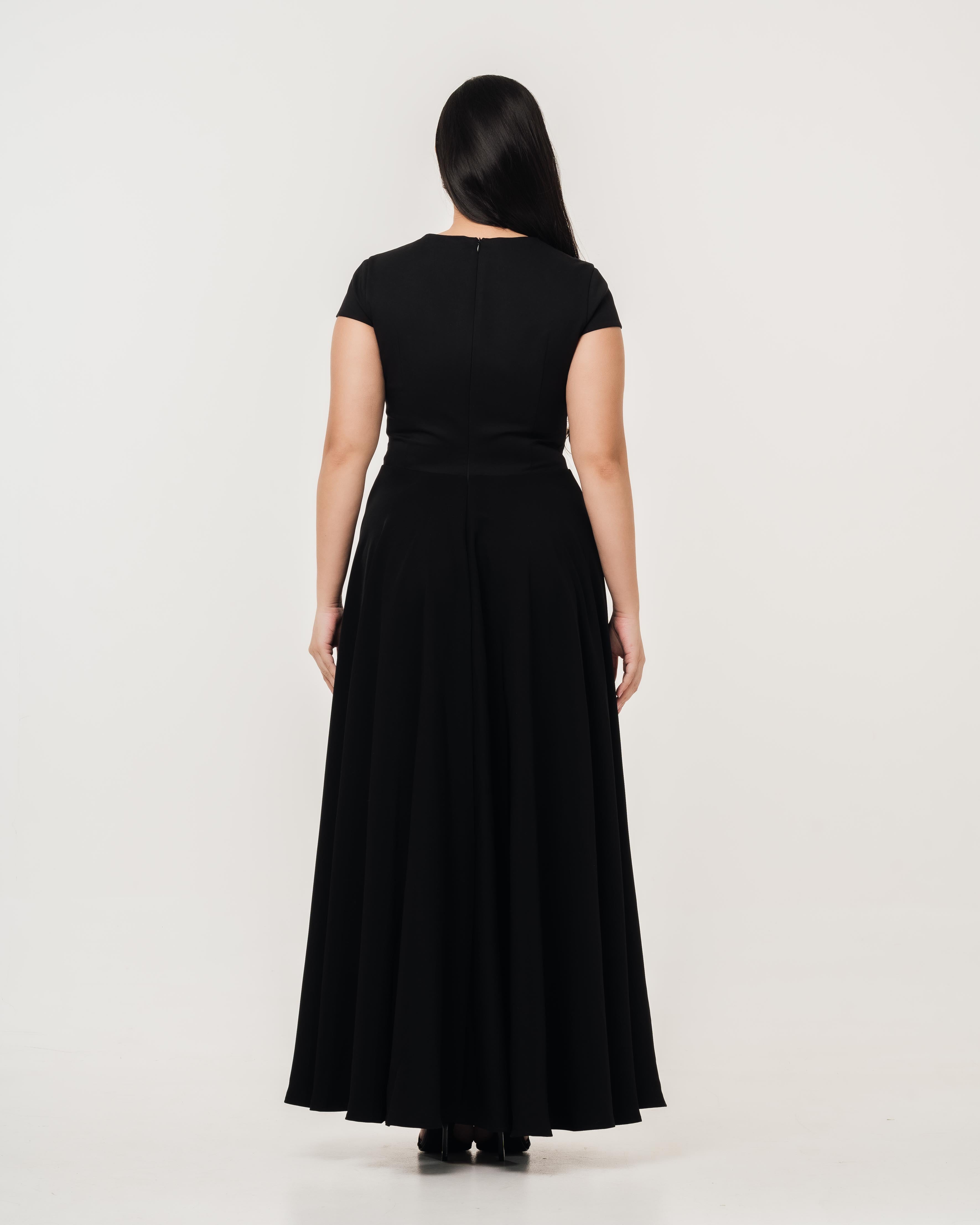 Aurora Ivory Capsleeve Flowy Maxi Dress