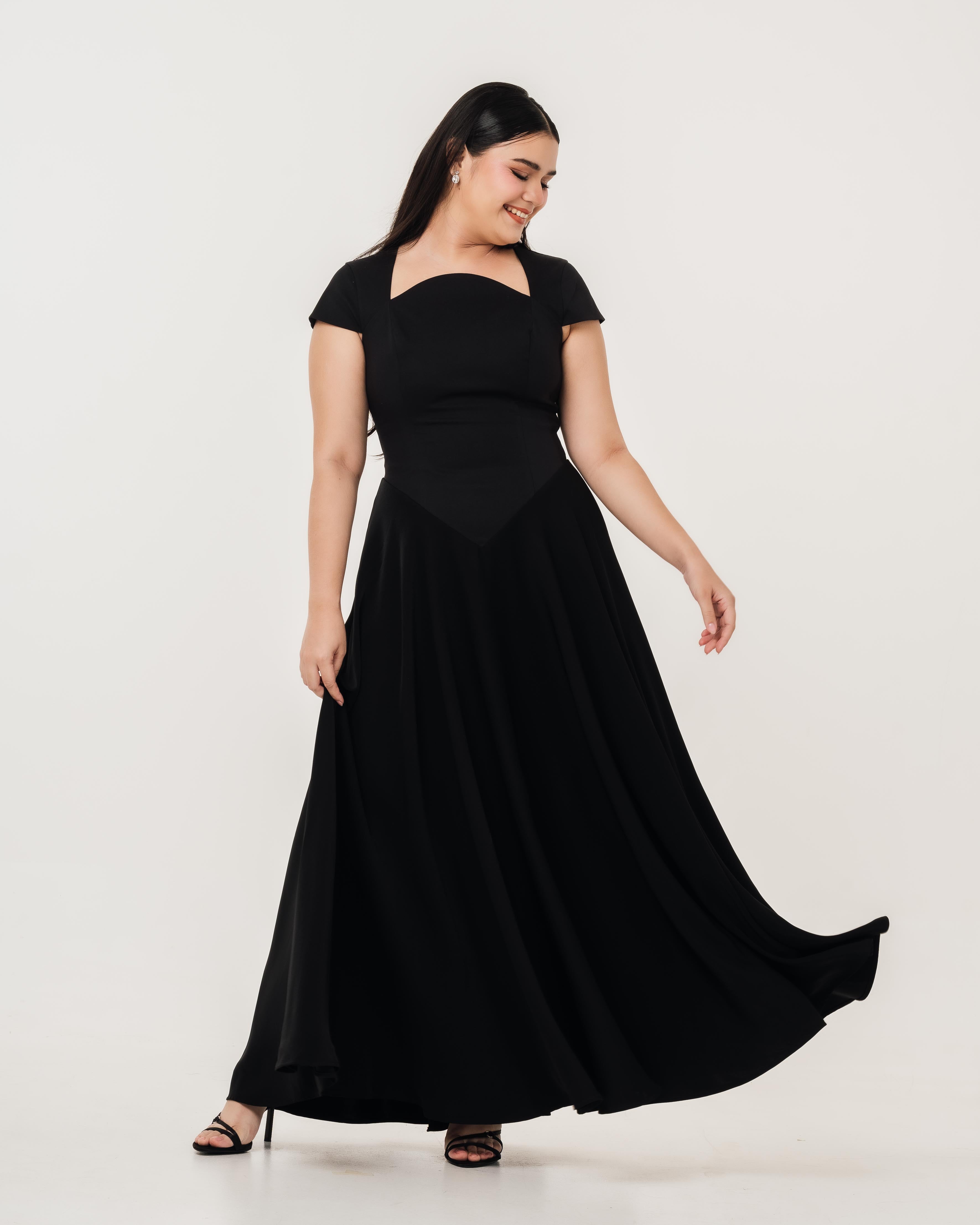 Aurora Ivory Capsleeve Flowy Maxi Dress