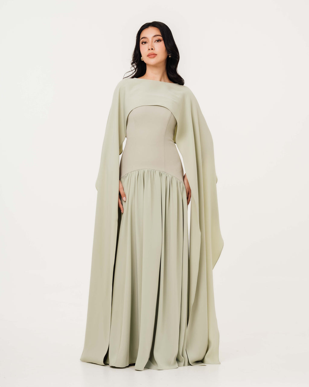 Isabella Flowy Tube Top Dress with Detachable Shawl