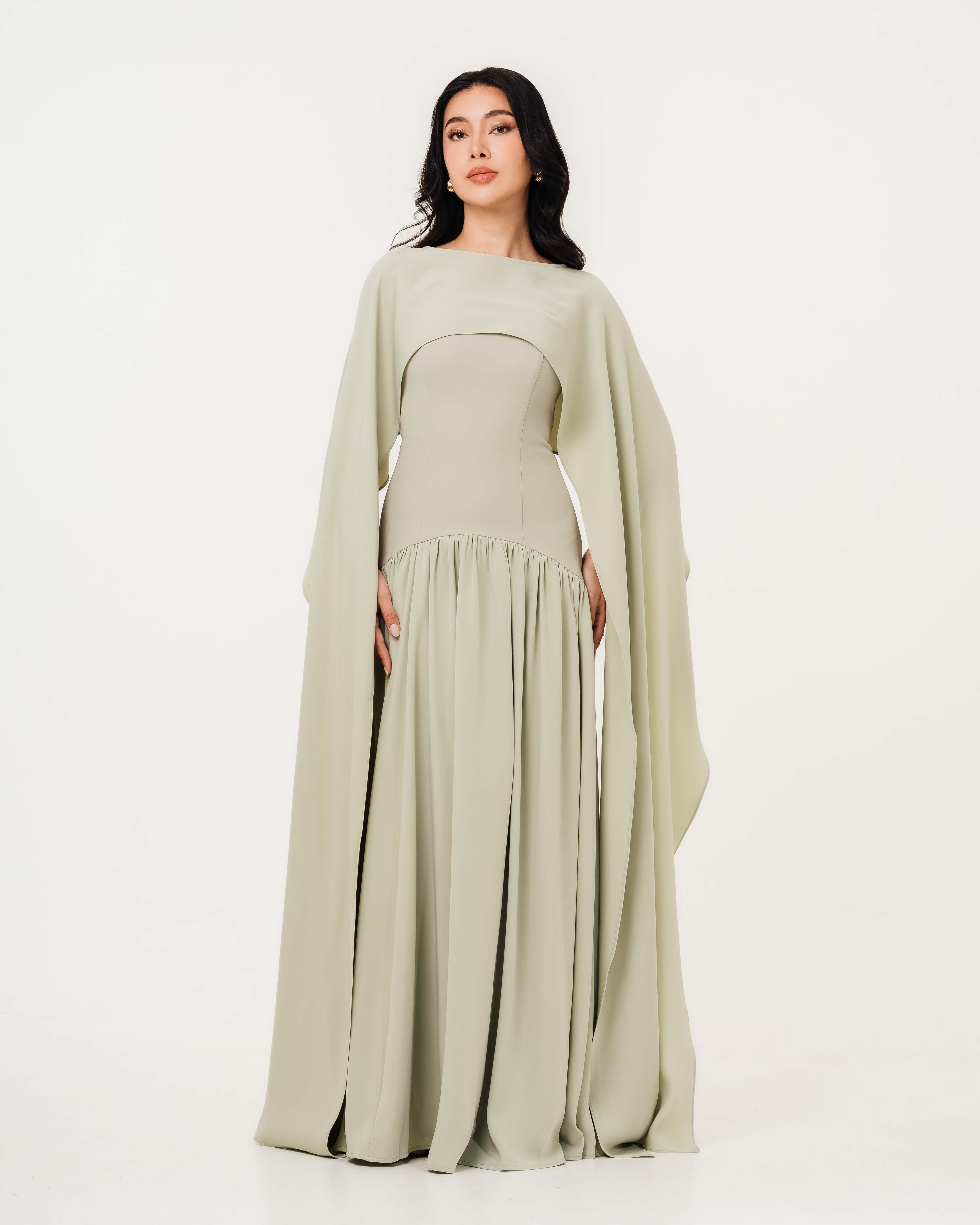 Isabella Flowy Tube Top Dress with Detachable Shawl