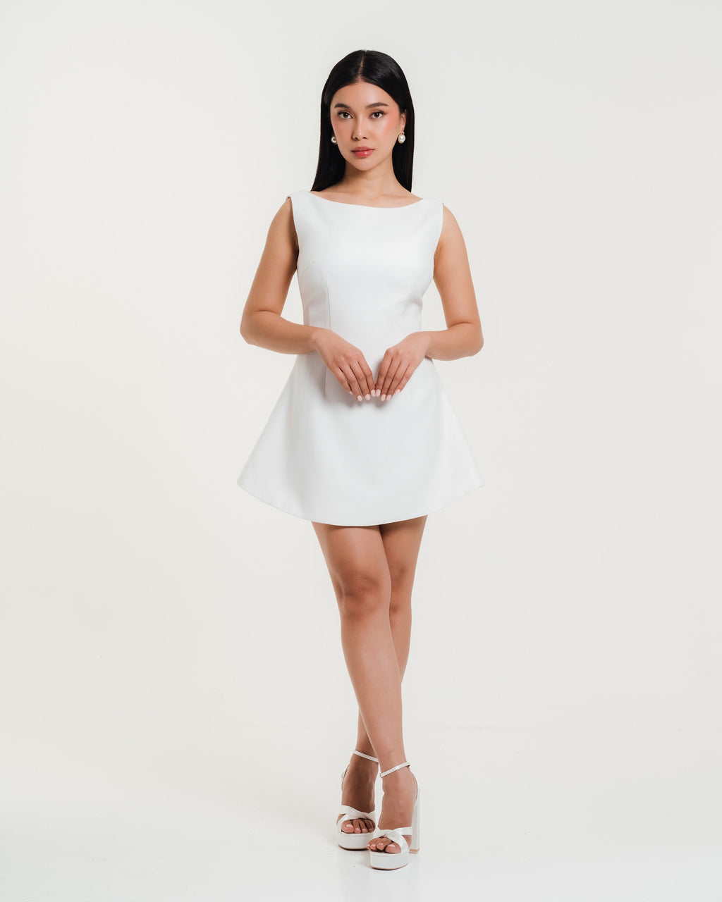 Elisa Boat Neck Mini Dress
