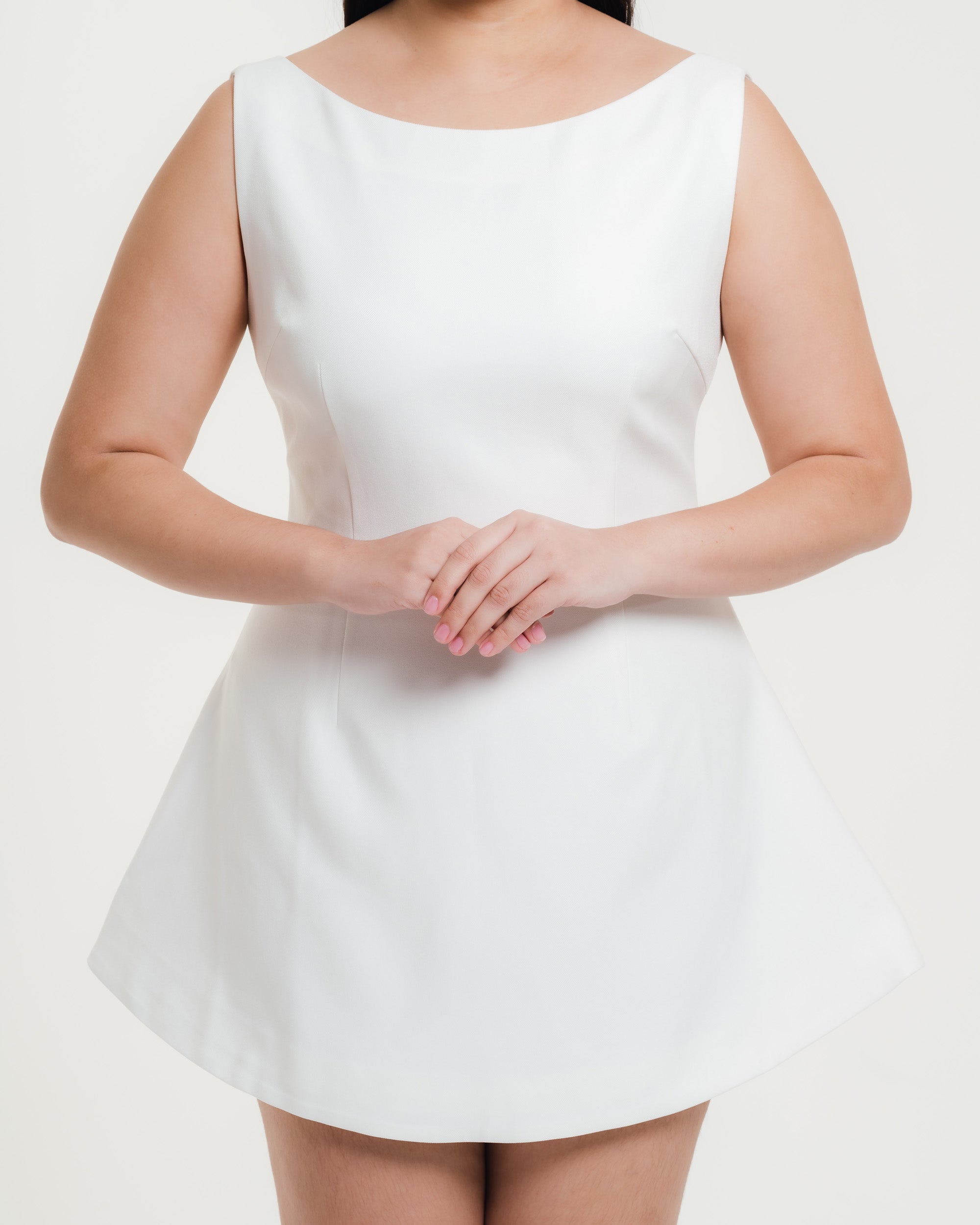 Elisa Boat Neck Mini Dress